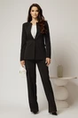 Compleu DY Fashion negru din sacou si pantalon si inchidere la un nasture, 1, dyfashion.ro