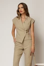 Compleu DY Fashion office bej cu vesta si pantaloni, 3, dyfashion.ro