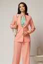 Compleu DY Fashion roz somon din sacou si pantalon si inchidere la un nasture, 3, dyfashion.ro