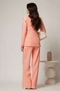 Compleu DY Fashion roz somon din sacou si pantalon si inchidere la un nasture, 2, dyfashion.ro