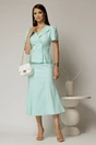 Compleu DY Fashion verde menta din sacou cu peplum si fusta in clini, 3, dyfashion.ro