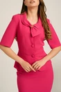 Compleu fucsia din stofa cu sacou cambrat si fusta conica- Viada, 3, dyfashion.ro