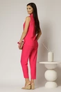 Compleu fucsia din vascoza cu bluza fara maneci si pantalon lejer, 2, dyfashion.ro