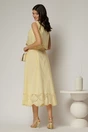 Compleu galben din poplin format din fusta clos si top scurt, 2, dyfashion.ro