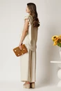 Compleu ivory din viscoza cu bluza si pantaloni lejeri, 2, dyfashion.ro