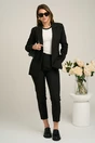 Compleu LaDonna office din stofa negru cu sacou si pantaloni