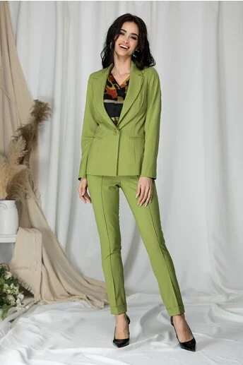 Compleu Leonard Collection verde cu sacou si pantaloni
