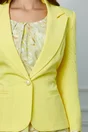 Compleu Liviana galben cu imprimeu format din rochie si sacou