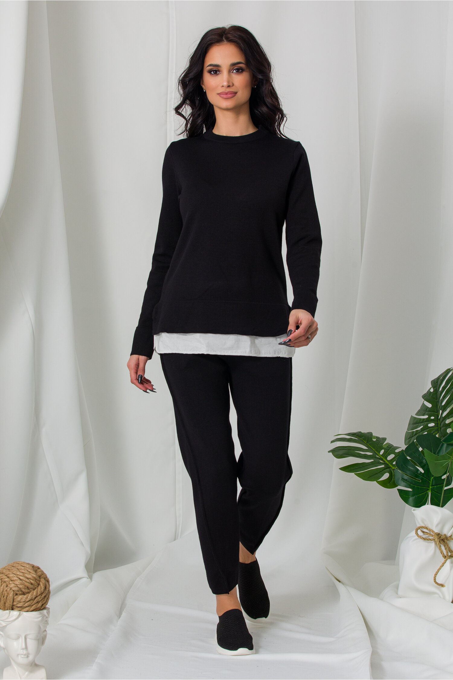 Compleu Lora negru din tricot dyfashion.ro imagine 2022 13clothing.ro