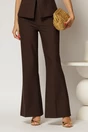 Compleu maro cu vesta cambrata si pantaloni usor evazati, 2, dyfashion.ro