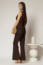 Compleu maro cu vesta cambrata si pantaloni usor evazati, 3, dyfashion.ro