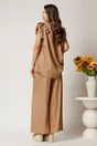 Compleu maro din viscoza cu bluza si pantaloni lejeri, 2, dyfashion.ro