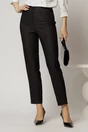 Compleu negru cu pantalon si sacou cu volanase la rever, 3, dyfashion.ro