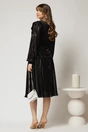 Compleu negru din bluza din catifea si fusta plisata satinata, 2, dyfashion.ro