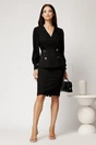 Compleu negru din stofa cu sacou si fusta, 3, dyfashion.ro