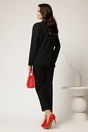 Compleu negru din stofa cu sacou si pantaloni, 2, dyfashion.ro