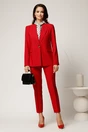 Compleu rosu din stofa cu sacou si pantaloni, 1, dyfashion.ro
