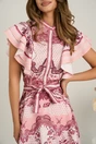 Compleu roz cu bluza si fusta midi din viscoza cu imprimeu, 3, dyfashion.ro