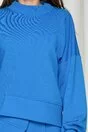 Compleu sport LaDonna albastru cu design in colt la baza bluzei