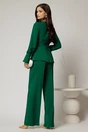 Compleu verde din stofa cu bluza din voal cu peplum si pantaloni lejeri, 2, dyfashion.ro