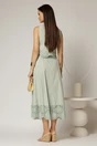 Compleu verde fistic din poplin format din fusta clos si top scurt, 2, dyfashion.ro