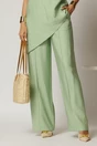 Compleu verde fistic din viscoza din bluza asimetrica si pantalon lejer, 4, dyfashion.ro