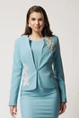 Compleu verde menta cu rochie midi conica si sacou cu broderie- LaDonna, 1, dyfashion.ro