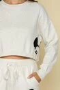 Costum sport Mickey alb din tricot