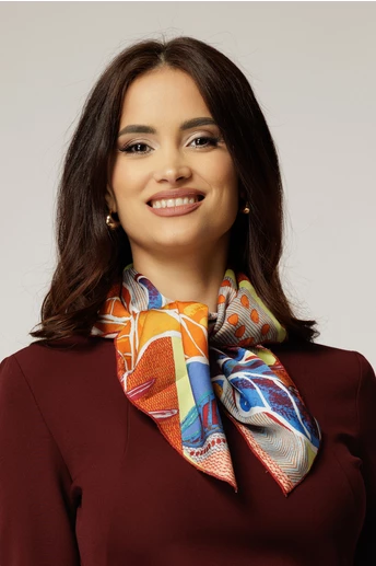 Esarfa imprimeu in nuante tomnatice