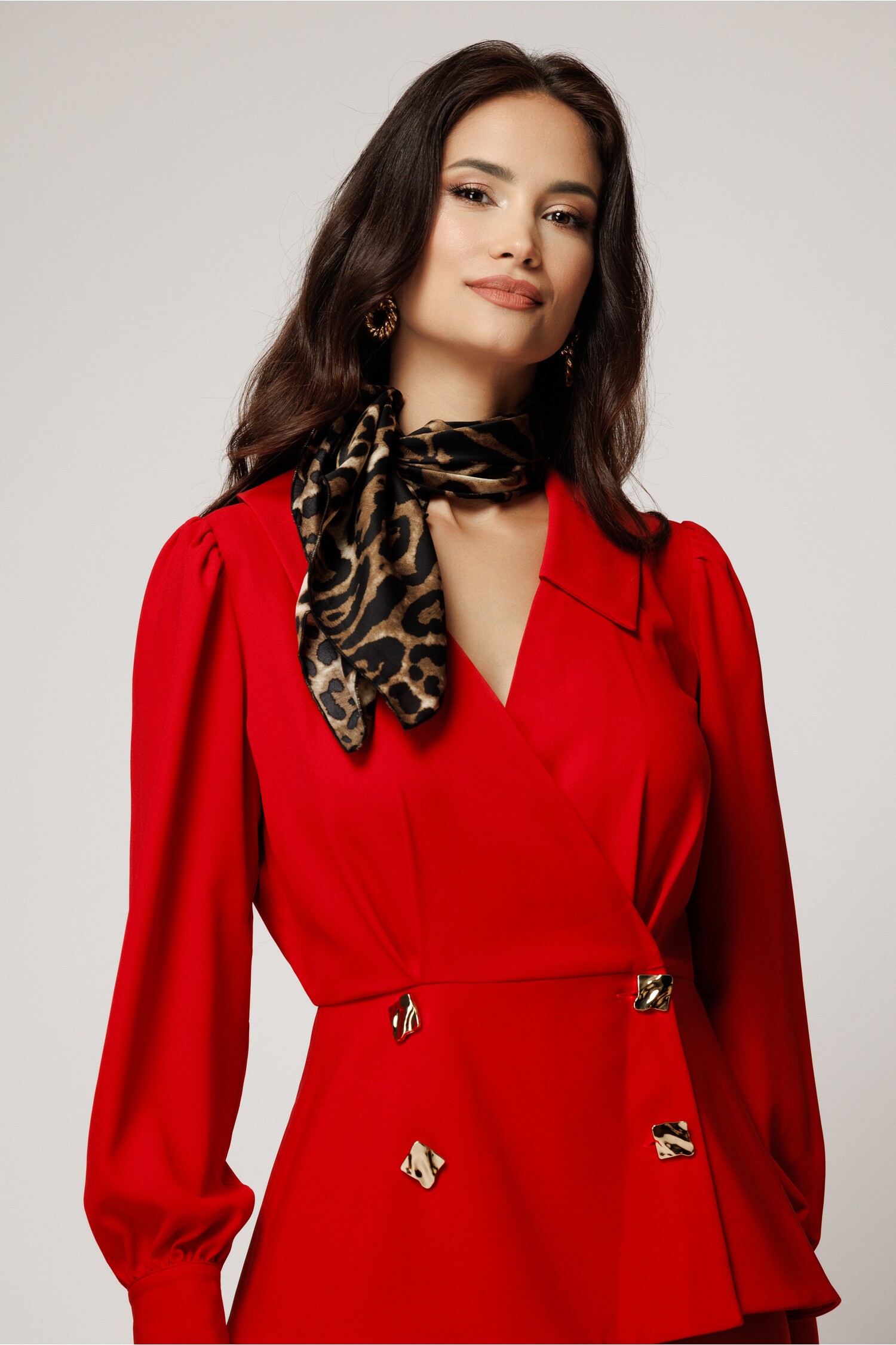 Esarfa maro cu animal print