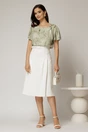 Fusta DY Fashion alba midi cu pliuri, 3, dyfashion.ro