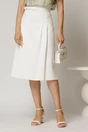 Fusta DY Fashion alba midi cu pliuri, 1, dyfashion.ro