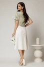 Fusta DY Fashion alba midi cu pliuri, 2, dyfashion.ro