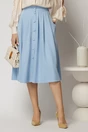 Fusta DY Fashion bleu cu nasturi si pliuri din talie, 1, dyfashion.ro