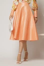 Fusta DY Fashion clos din tafta roz somon, 1, dyfashion.ro