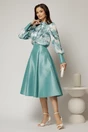 Fusta DY Fashion clos din tafta turcoaz, 3, dyfashion.ro