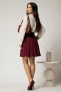 Fusta DY Fashion din stofa bordo plisata cu curea in talie, 2, dyfashion.ro