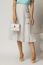 Fusta DY Fashion gri cu aplicatii florale, 1, dyfashion.ro
