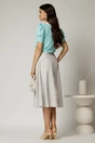 Fusta DY Fashion gri cu aplicatii florale, 2, dyfashion.ro