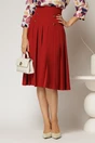 Fusta DY Fashion midi bordo cu pliuri si nasturi decorativi, 1, dyfashion.ro