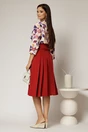 Fusta DY Fashion midi bordo cu pliuri si nasturi decorativi, 2, dyfashion.ro