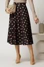 Fusta DY Fashion midi din voal plin negru cu buline, 1, dyfashion.ro