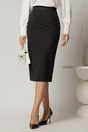 Fusta DY Fashion midi neagra conica cu dungi, 1, dyfashion.ro