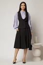 Fusta DY Fashion neagra cu nasturi si pliuri din talie, 4, dyfashion.ro