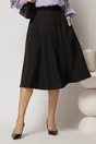 Fusta DY Fashion neagra cu nasturi si pliuri din talie, 1, dyfashion.ro