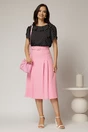 Fusta DY Fashion roz midi cu pliuri, 3, dyfashion.ro