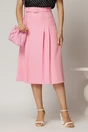 Fusta DY Fashion roz midi cu pliuri, 1, dyfashion.ro