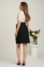 Fusta DY Fashion scurta neagra din stofa in croi A cu cordon in talie, 2, dyfashion.ro