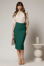 Fusta DY Fashion verde midi conica office, 1, dyfashion.ro