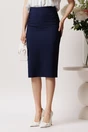 Fusta LaDonna midi office din stofa bleumarin cu nasturi decorativi, 1, dyfashion.ro